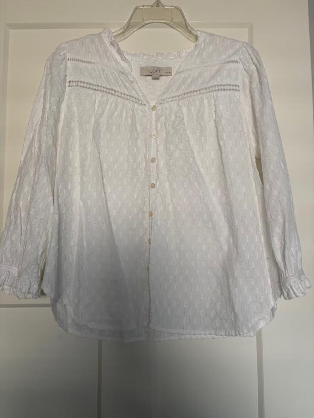 LOFT White Blouse Size M Petites